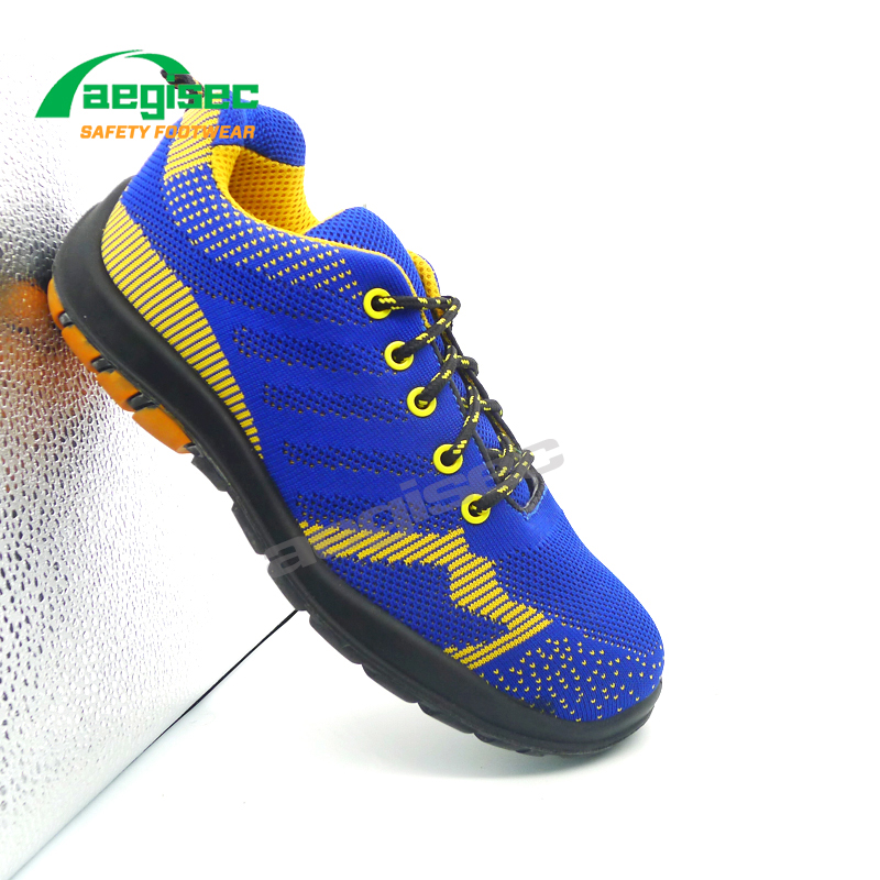 AEGISEC fly knit steel toe ol slip resistant safety shoes for work