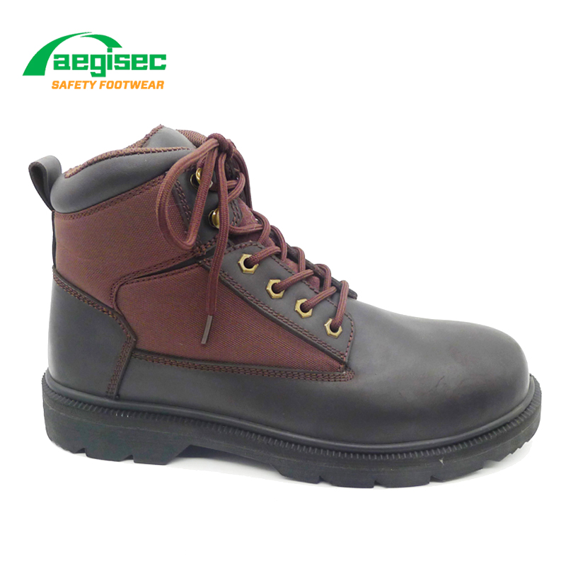 Lace up ankle protection slip resistant steel toe construction safety ...